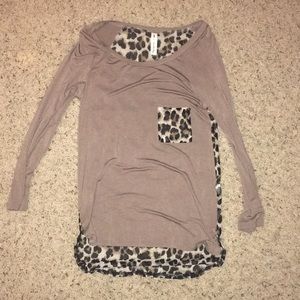 Light Brown Cheetah Print Top